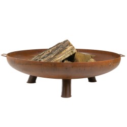 Palenisko ogrodowe Corten Deep 70 z pokrywą i kijkami 5 szt., średnica 70 cm, stal kortenowska