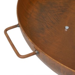Palenisko ogrodowe Corten Deep 70 z pokrywą i kijkami 5 szt., średnica 70 cm, stal kortenowska