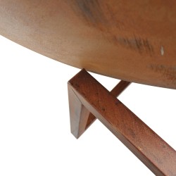 Palenisko ogrodowe Corten Deep 100 z pokrywą i kijkami 10 szt., średnica 100 cm, stal kortenowska