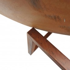 Palenisko ogrodowe Corten Deep 100 z pokrywą i kijkami 10 szt., średnica 100 cm, stal kortenowska