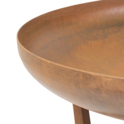 Palenisko ogrodowe Corten Deep 100 z pokrywą i kijkami 10 szt., średnica 100 cm, stal kortenowska