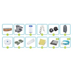 Basen ogrodowy stelażowy 610 x 366 x 122 cm 13w1 Bestway 56719N