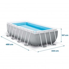 Basen ogrodowy stelażowy 488 x 244 x 107 cm 21w1 INTEX 26792 + maszynka do baniek GRATIS