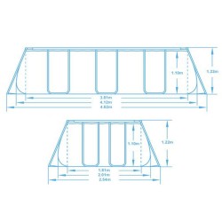 Basen stelażowy ogrodowy 412 x 201 x 122 cm 11w1 Bestway 56456N