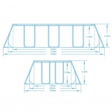 Basen stelażowy ogrodowy 412 x 201 x 122 cm 11w1 Bestway 56456N
