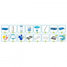 Basen ogrodowy stelażowy 450 x 220 x 84 cm zestaw 15w1 INTEX 28273