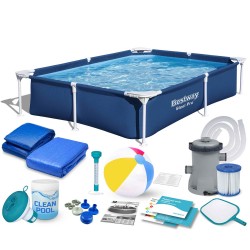 Basen prostokątny stelażowy 221 x 251 x 23 cm 16w1 Bestway 56401