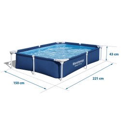 Basen prostokątny stelażowy 221 x 251 x 23 cm 16w1 Bestway 56401
