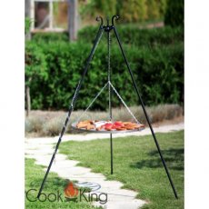 Grill ogrodowy CookKing na trójnogu 180 cm, nierdzewny ruszt 70 cm + palenisko Palma 80 cm