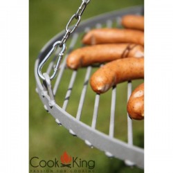 Grill ogrodowy CookKing z kołowrotkiem na trójnogu 180 cm, stalowy ruszt 80 cm + palenisko Polo 100 cm