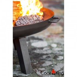 Grill ogrodowy CookKing z kołowrotkiem na trójnogu 180 cm, stalowy ruszt 80 cm + palenisko Polo 100 cm