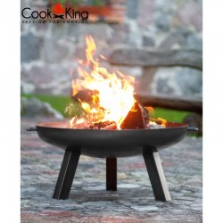 Grill ogrodowy CookKing z kołowrotkiem na trójnogu 180 cm, stalowy ruszt 80 cm + palenisko Polo 100 cm