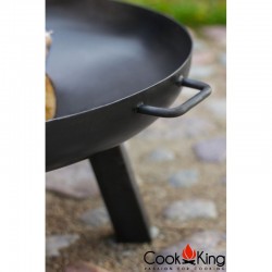 Grill ogrodowy CookKing z kołowrotkiem na trójnogu 180 cm, stalowy ruszt 80 cm + palenisko Polo 100 cm