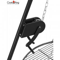 Grill ogrodowy CookKing z kołowrotkiem na trójnogu 180 cm, stalowy ruszt 70 cm + palenisko Palma 80 cm