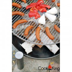 Grill ogrodowy CookKing z kołowrotkiem na trójnogu 180 cm, stalowy ruszt 70 cm + palenisko Palma 80 cm