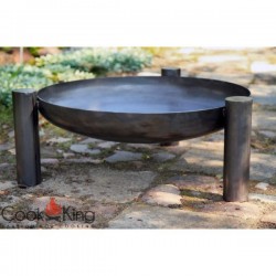 Grill ogrodowy CookKing z kołowrotkiem na trójnogu 180 cm, stalowy ruszt 70 cm + palenisko Palma 80 cm