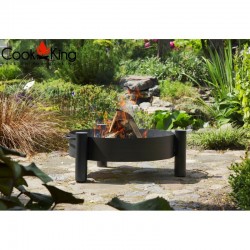 Grill ogrodowy CookKing z kołowrotkiem na trójnogu 180 cm, stalowy ruszt 70 cm + palenisko Haiti 80 cm
